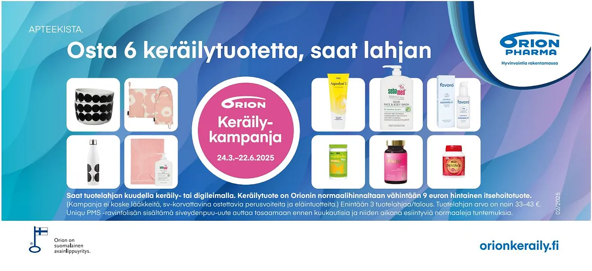 Orion keräilykampanja 24.3.-22.6.2025